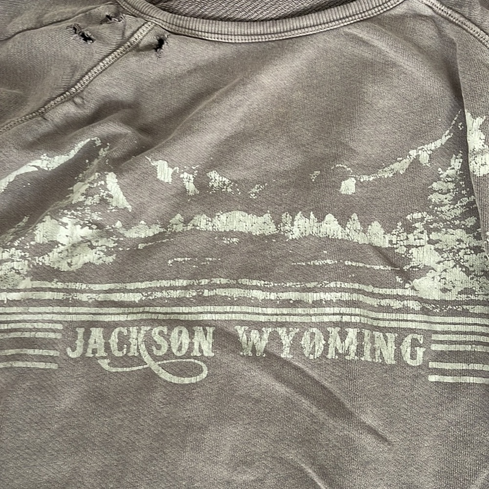 Free people sweatshirt Jackson Wyoming - distressed - S - Picture 2 of 11